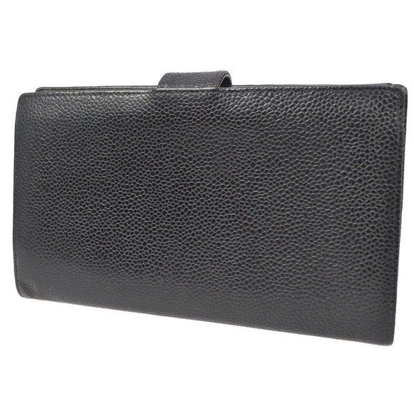 Authenticity Guarantee Chanel Black Caviar Long Wallet Purse - Picture 4 of 9